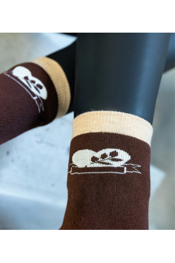 Hnědé teplé ponožky Sella 2