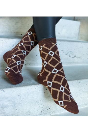 Černobílé teplé ponožky Sella