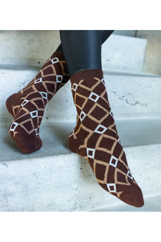 Černobílé teplé ponožky Sella