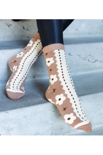 Černobílé teplé ponožky Sella