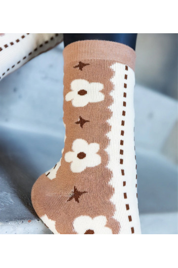 Černobílé teplé ponožky Sella 2