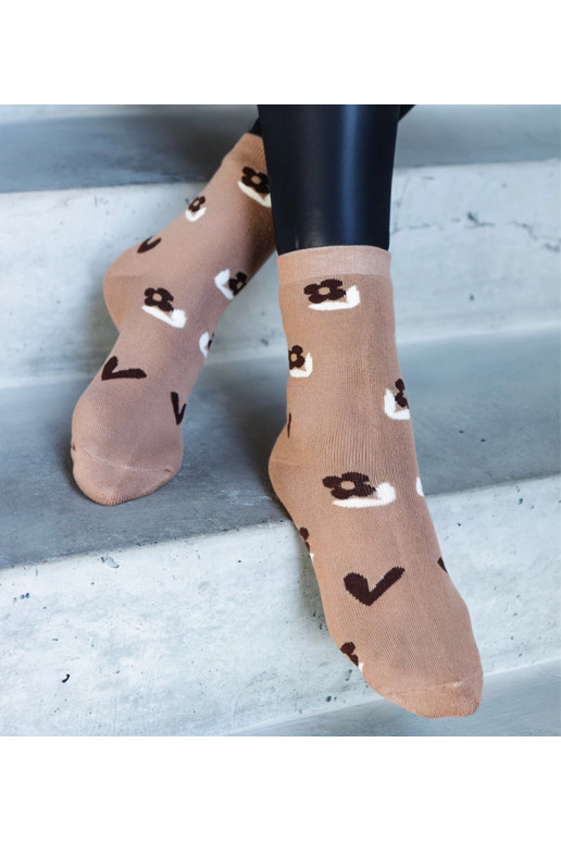 Černobílé teplé ponožky Sella