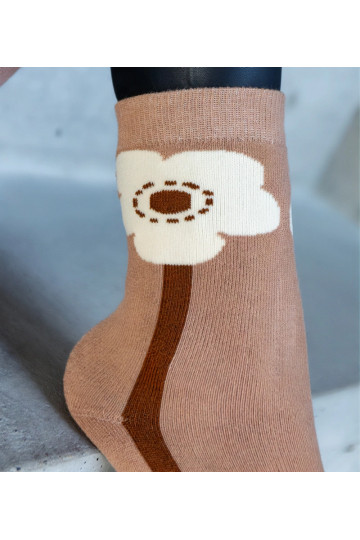 Hnědé teplé ponožky Sella