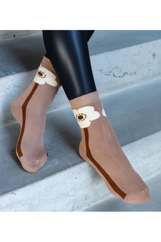 Hnědé teplé ponožky Sella