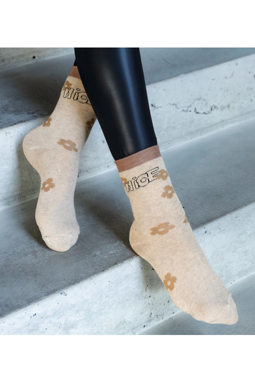 Béžové teplé ponožky Sella