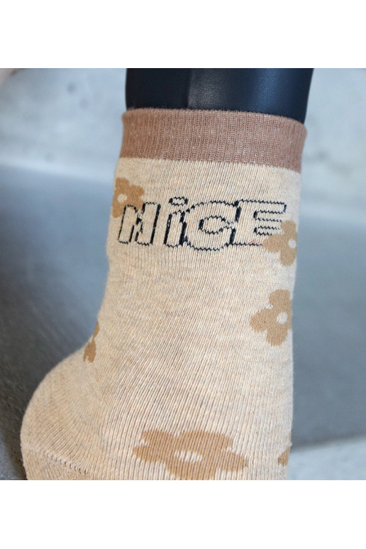 Béžové teplé ponožky Sella