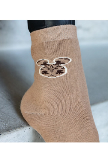 Béžové teplé ponožky Sella