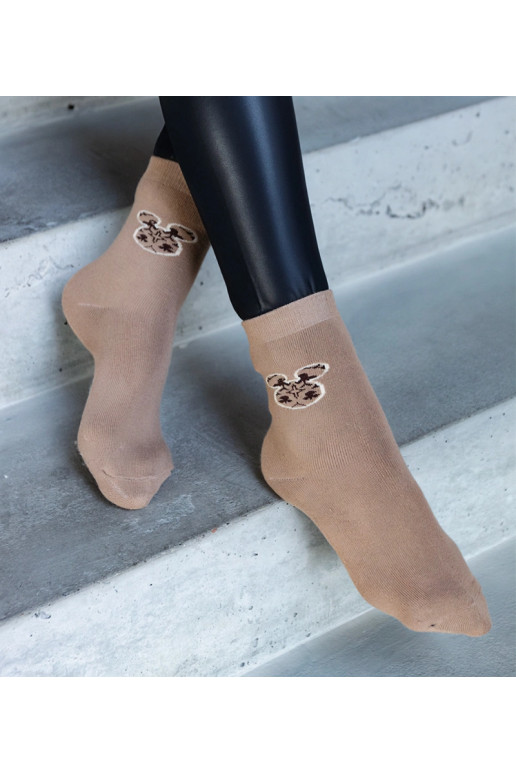 Béžové teplé ponožky Sella