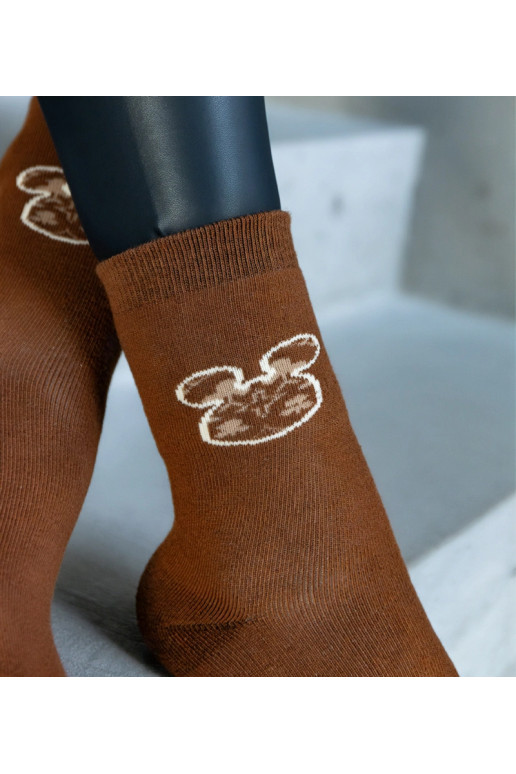Hnědé teplé ponožky Sella