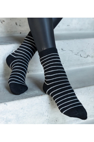Černobílé teplé ponožky Sella