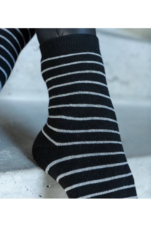 Černobílé teplé ponožky Sella