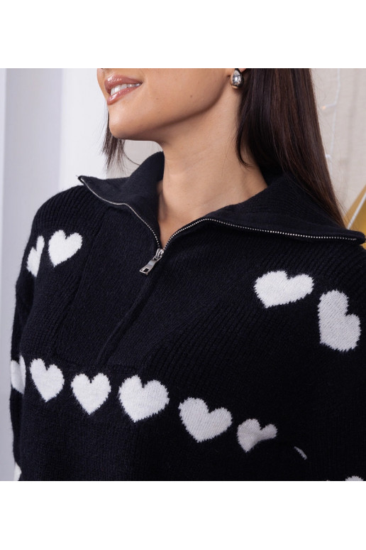 Kardigan s černým srdcem Alda