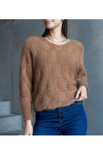 Tmavě béžový svetr Neveri s... 2