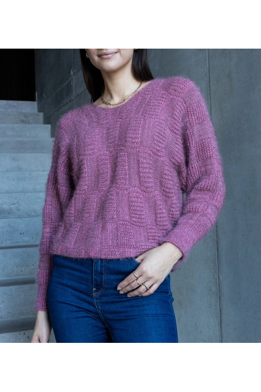 Růžový svetr Neveri s výstřihem do V