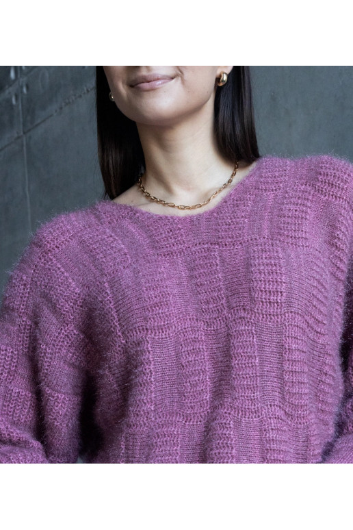 Růžový svetr Neveri s výstřihem do V