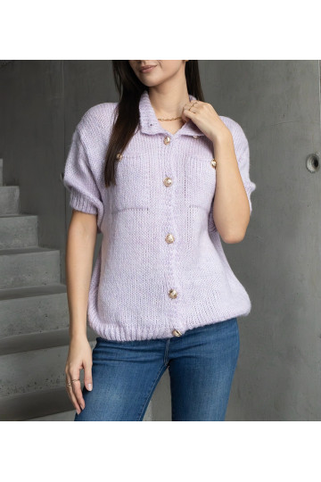 Dámský fialový svetr s...