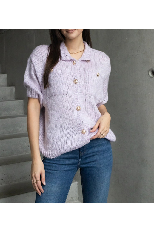 Dámský fialový svetr s krátkým...