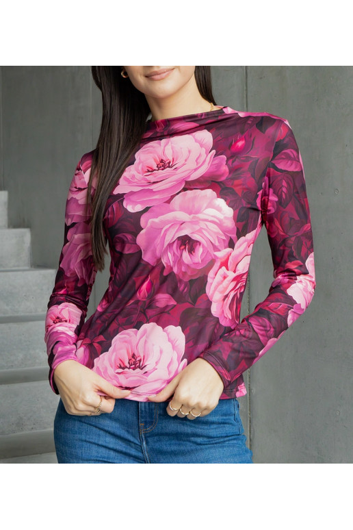 Růžová halenka zdobená potiskem Amaya