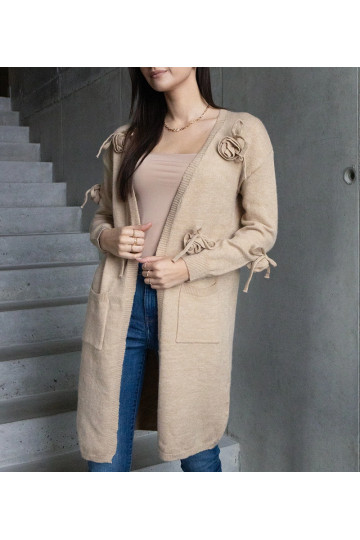 Dlouhý béžový cardigan Lira 2