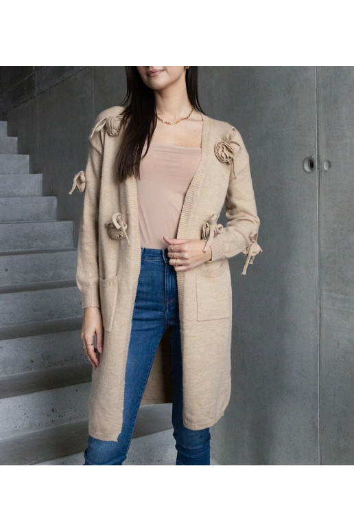 Dlouhý béžový cardigan Lira