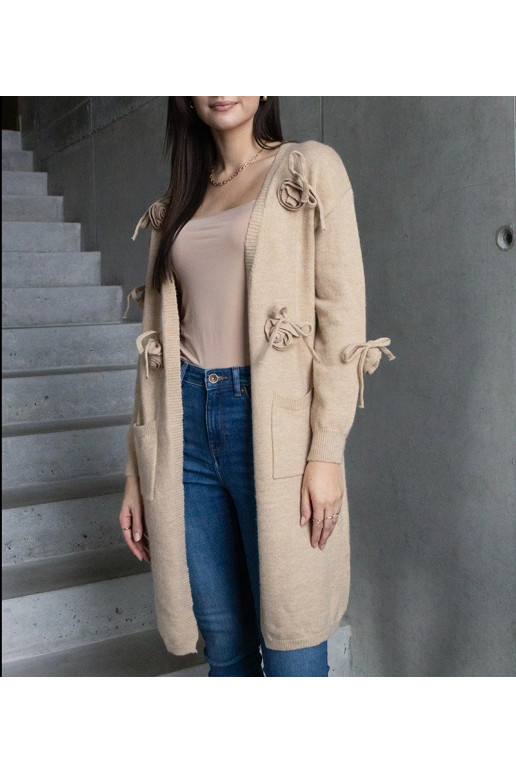Dlouhý béžový cardigan Lira
