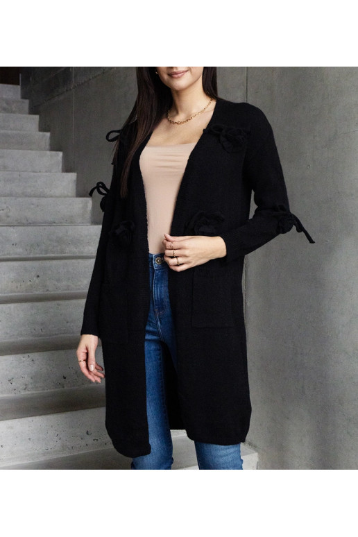 Dlouhý černý cardigan Lira