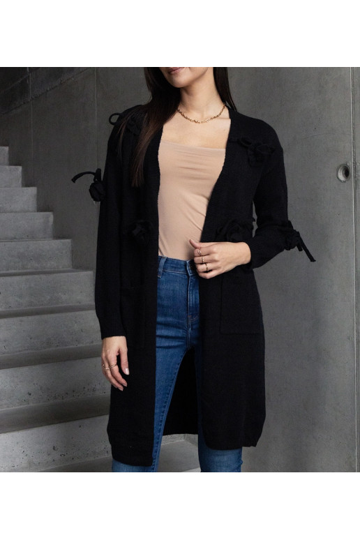 Dlouhý černý cardigan Lira