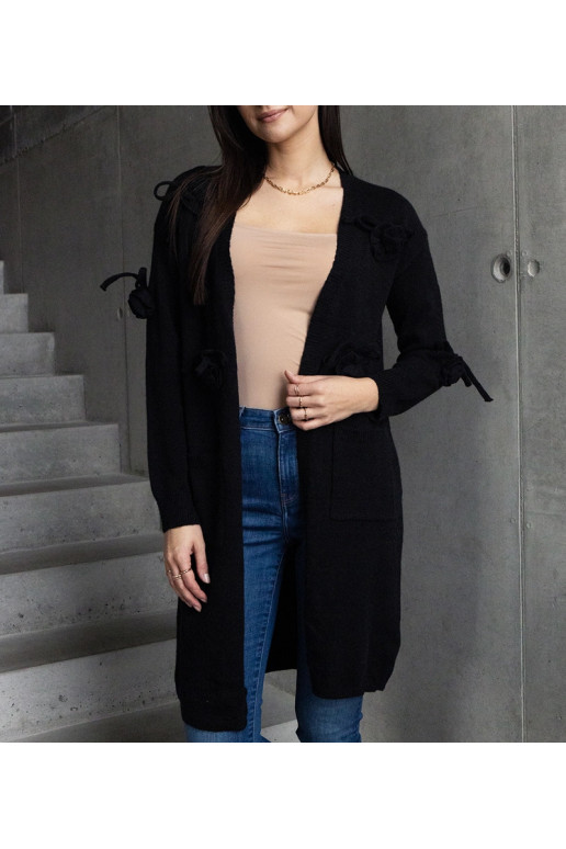 Dlouhý černý cardigan Lira