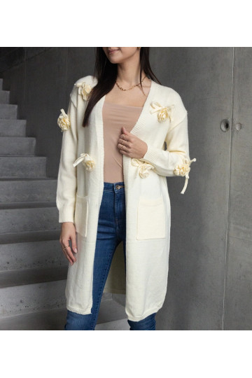 Dlouhý bílý kardigan Lira