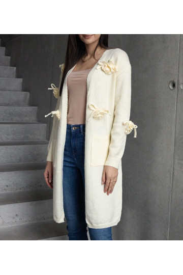 Dlouhý bílý kardigan Lira 2