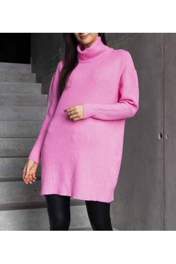 Dlouhý růžový měkký rolák Kali