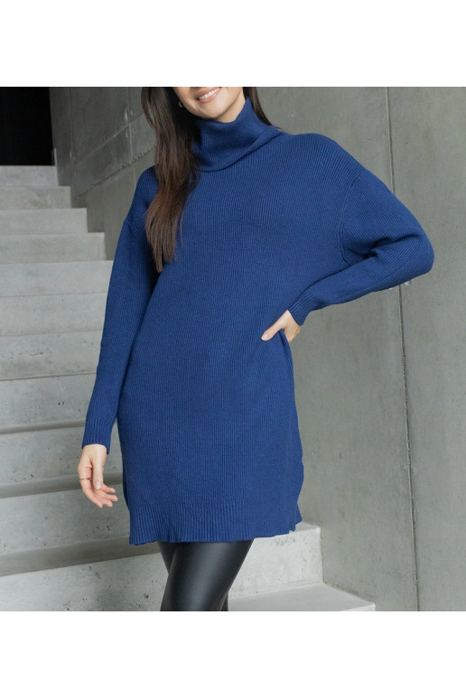 Dlouhý námořnicky modrý měkký rolák Kali