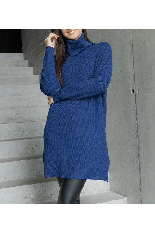 Dlouhý námořnicky modrý měkký rolák Kali