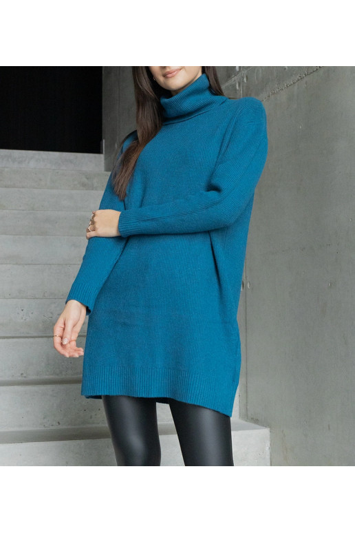 Dlouhý tmavě modrý měkký rolák Kali