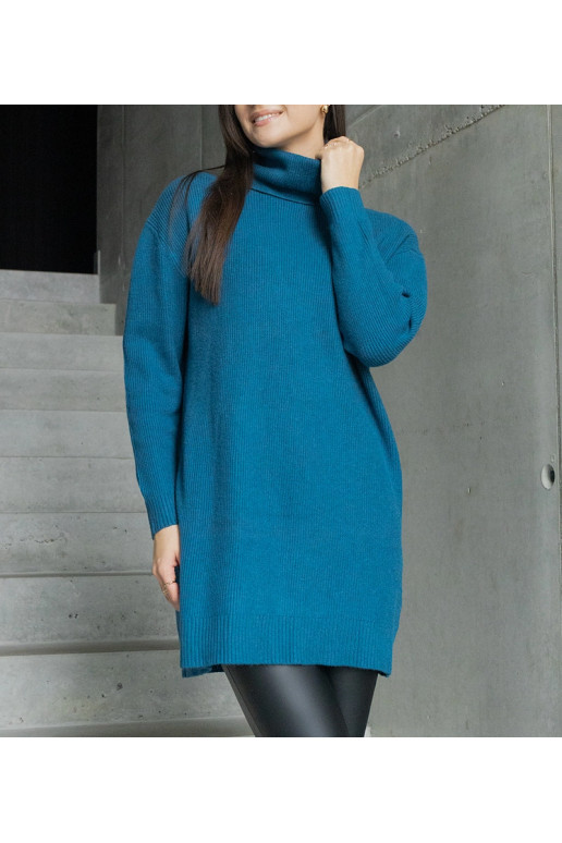 Dlouhý tmavě modrý měkký rolák Kali