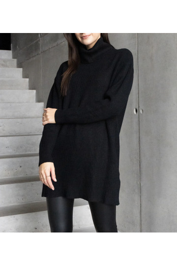 Dlouhý černý měkký rolák Kali 2