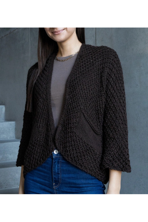 Hnědý zavinovací kardigan Nira