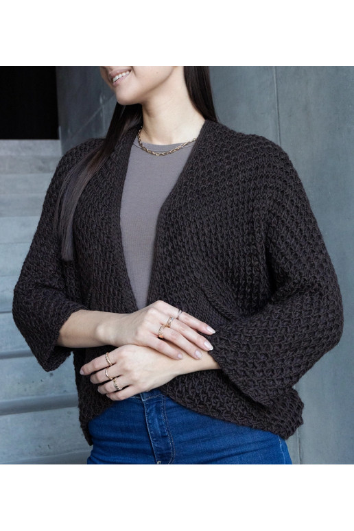 Hnědý zavinovací kardigan Nira