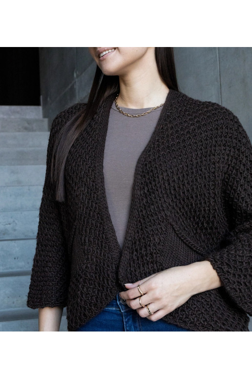 Hnědý zavinovací kardigan Nira