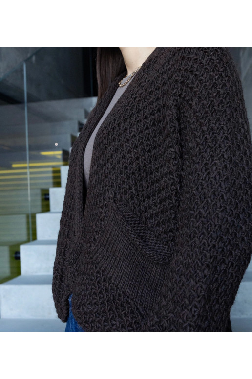 Hnědý zavinovací kardigan Nira