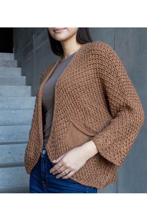 Tmavě béžový zavinovací kardigan Nira Tmavě béžový zavinovací kardigan Nira