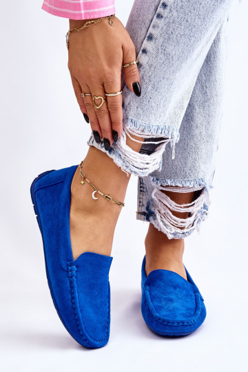 Semišové mokasíny  modrá Morreno 2