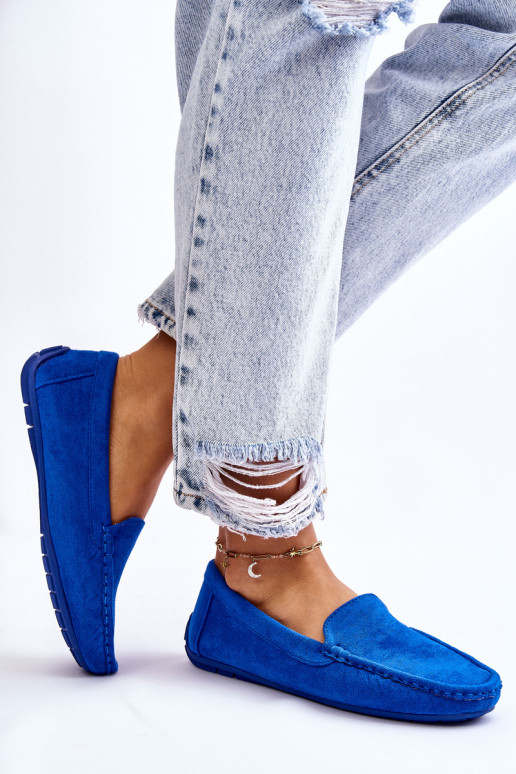 Semišové mokasíny  modrá Morreno