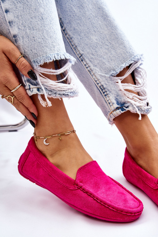Semišové mokasíny  růžová Morreno