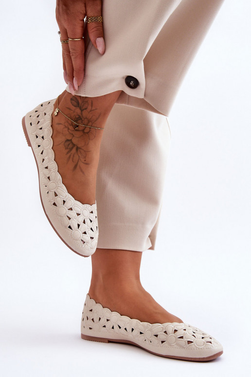 Lesklé ažurové boty béžové Visionary Lesklé ažurové boty béžové Visionary