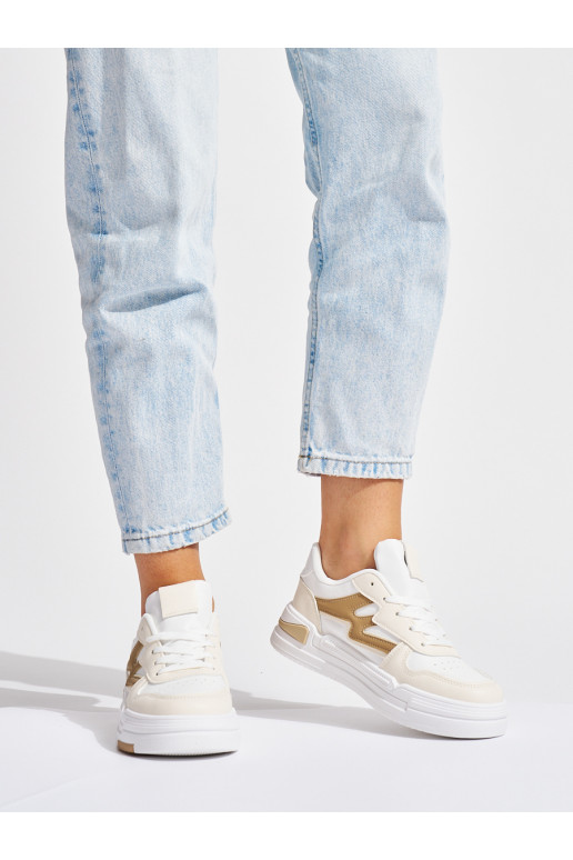Bílo-béžové sneakersy na platformě