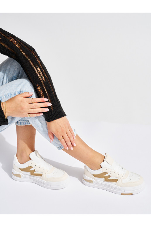 Bílo-béžové sneakersy na platformě