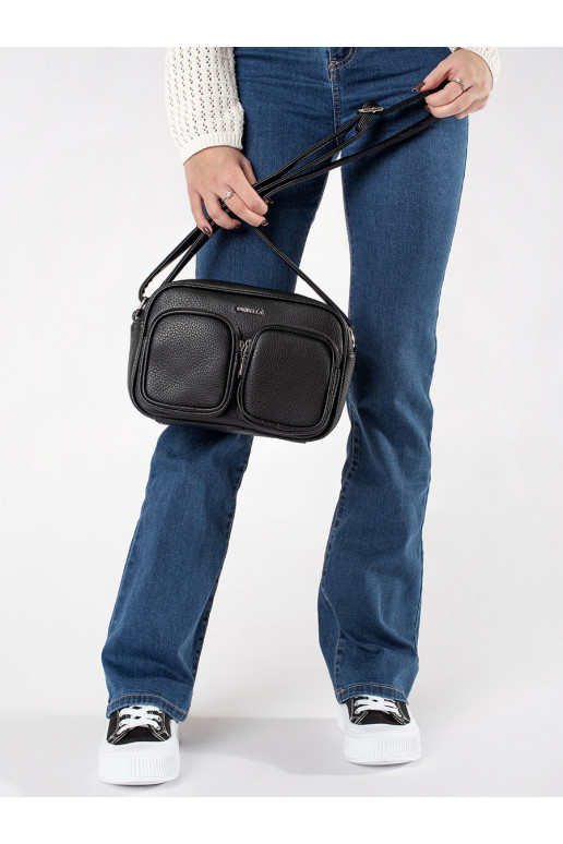 černá kabelka z kieszonkami