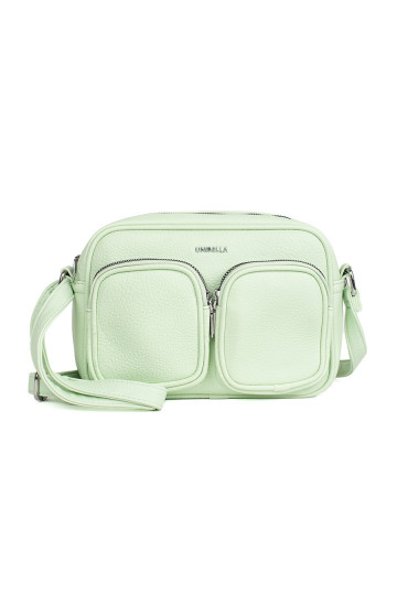 zelená kabelka z kieszonkami