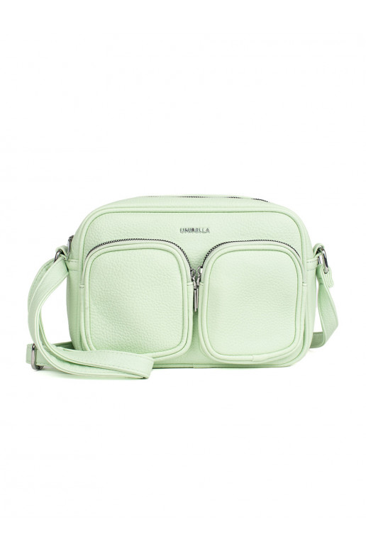 zelená kabelka z kieszonkami